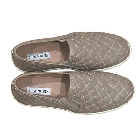 Steve Madden quilted slip on sneaker Ecentrcq taupe vegan leather size 11 - Picture 3 of 12